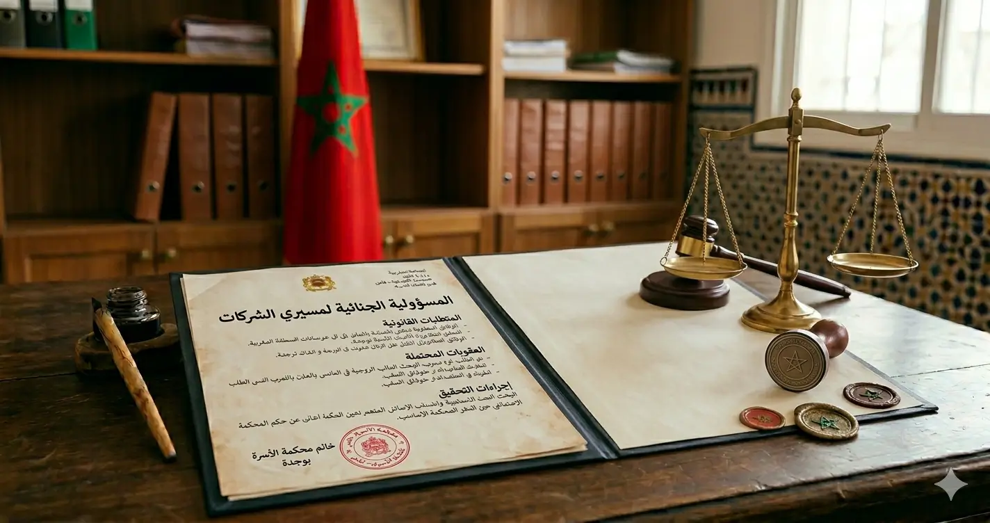 المسؤولية الجنائية لمسيري الشركات في ضوء صعوبات المقاولة: دراسة مقارنة.