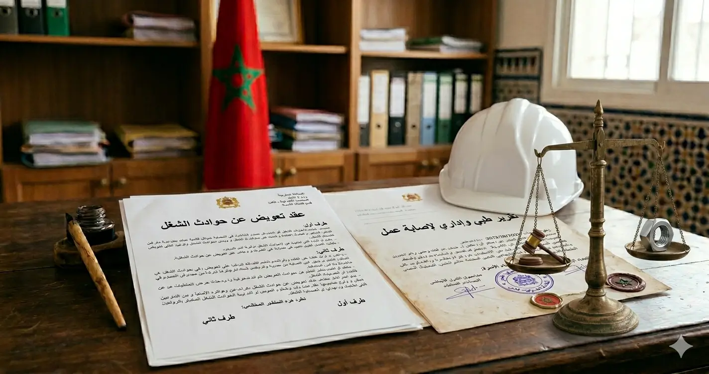 حوادث الشغل في القانون المغربي: التعريف، المسطرة، التعويض، الوثائق ونموذج الطلب.