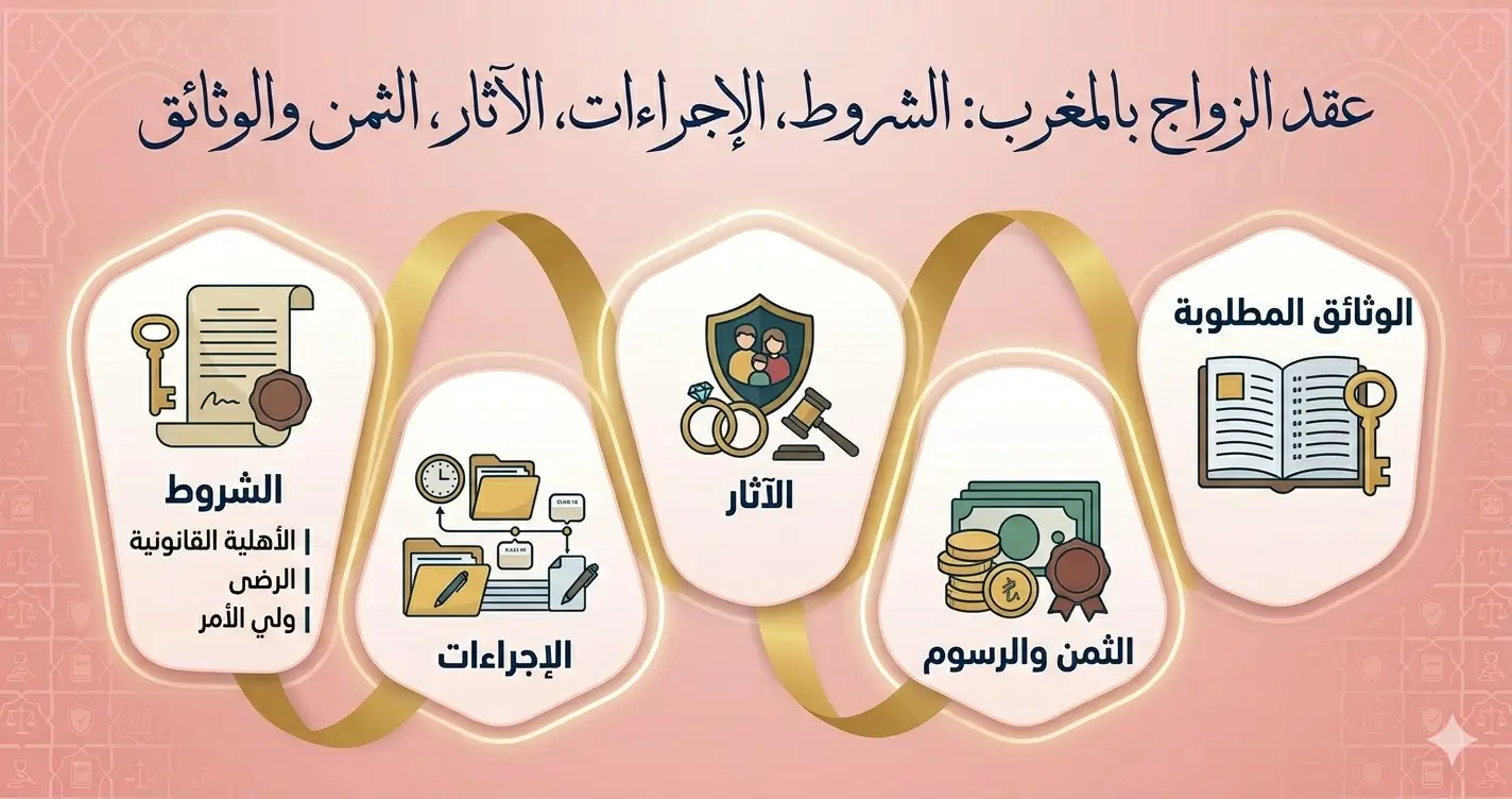 عقد الزواج بالمغرب: الشروط، الإجراءات، الآثار، الثمن والوثائق.