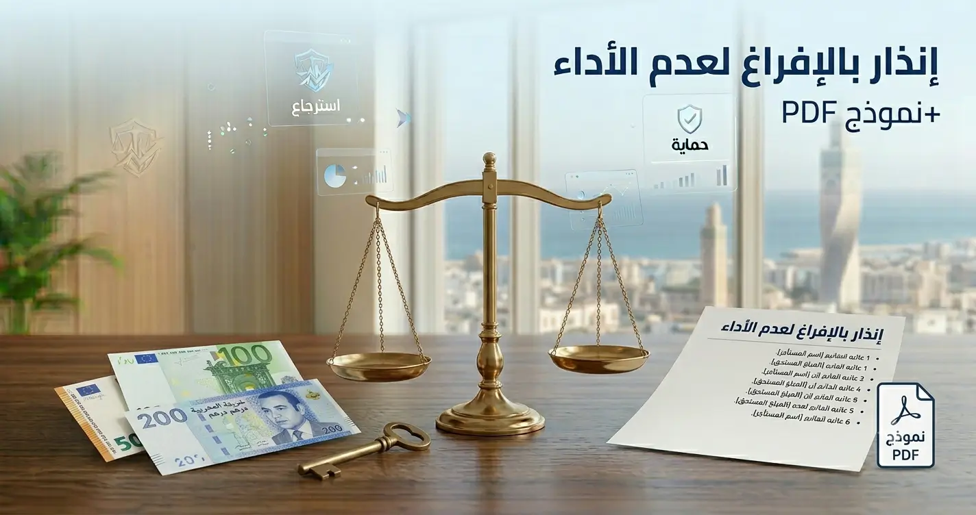 إنذار بالإفراغ لعدم الأداء +نموذج PDF
